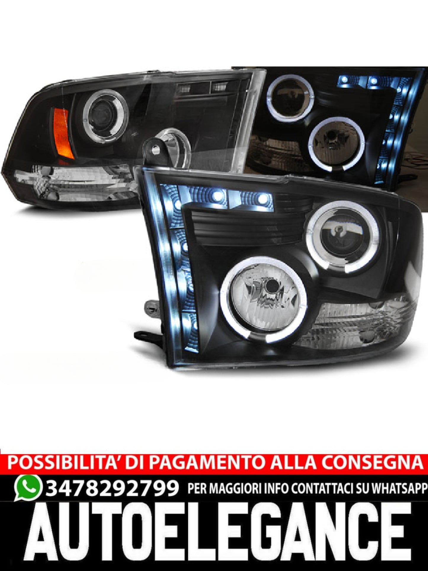 FARI ADATTI COMPATIBILI PER DODGE RAM 09-18 ANGEL EYES NERO