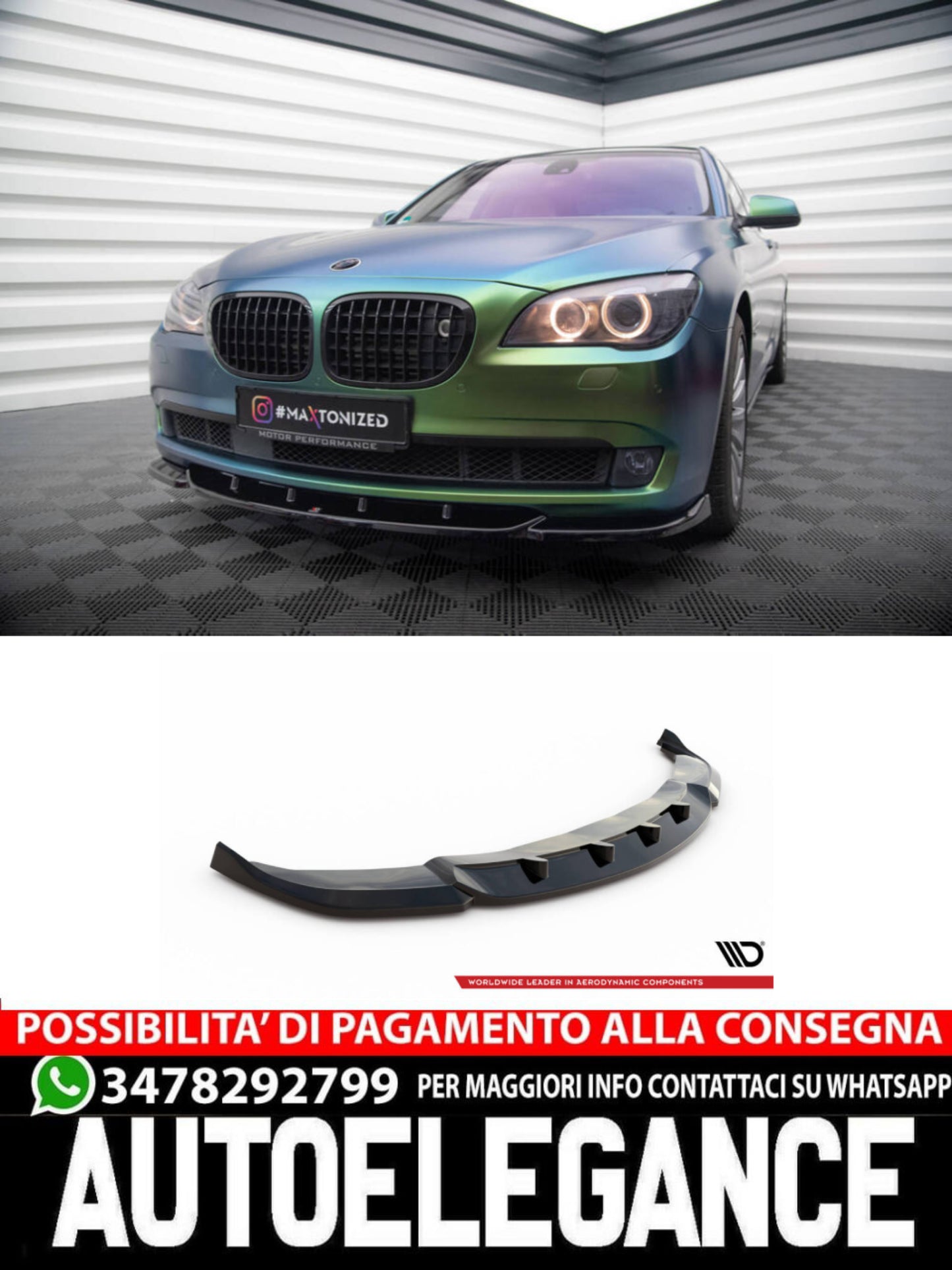 SPLITTER ANTERIORE adatto compatibile per V.1 BMW 7 F01  2008 - 2013