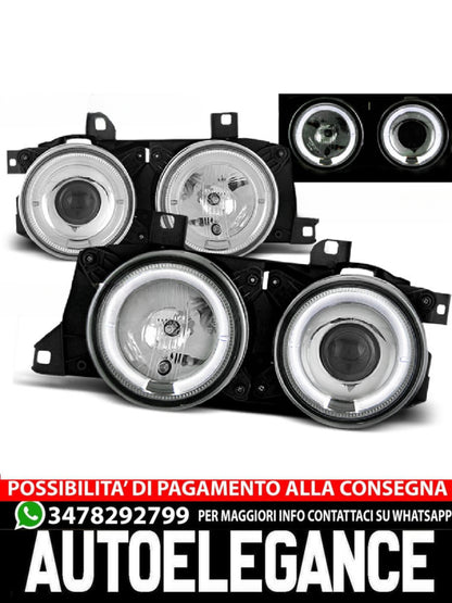 ANGEL EYES CHROME HEADLIGHTS suitable compatible for BMW E32/E3 