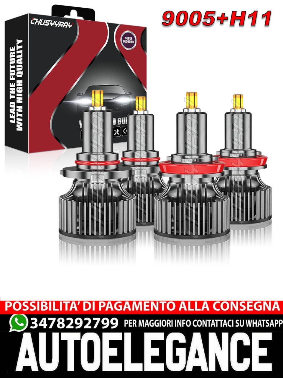 For Honda Accord 2008-2017 4x 6000k High/Low Beam Bulbs Kit 