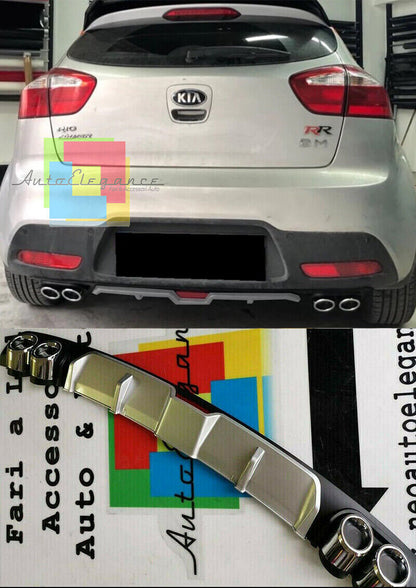 SOTTO PARAURTI POSTERIORE KIA RIO III DIFFUSORE QUATTRO TERMINALI ABS .,