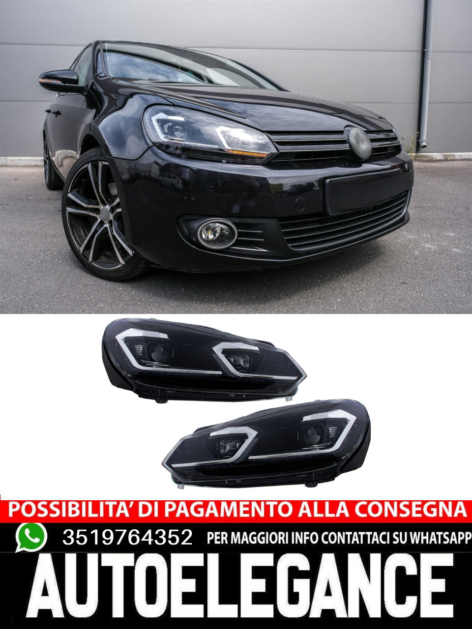 Fari a LED adatti per VW Golf 6 VI (2008-2013) con Facelift G7.5 Look Silver