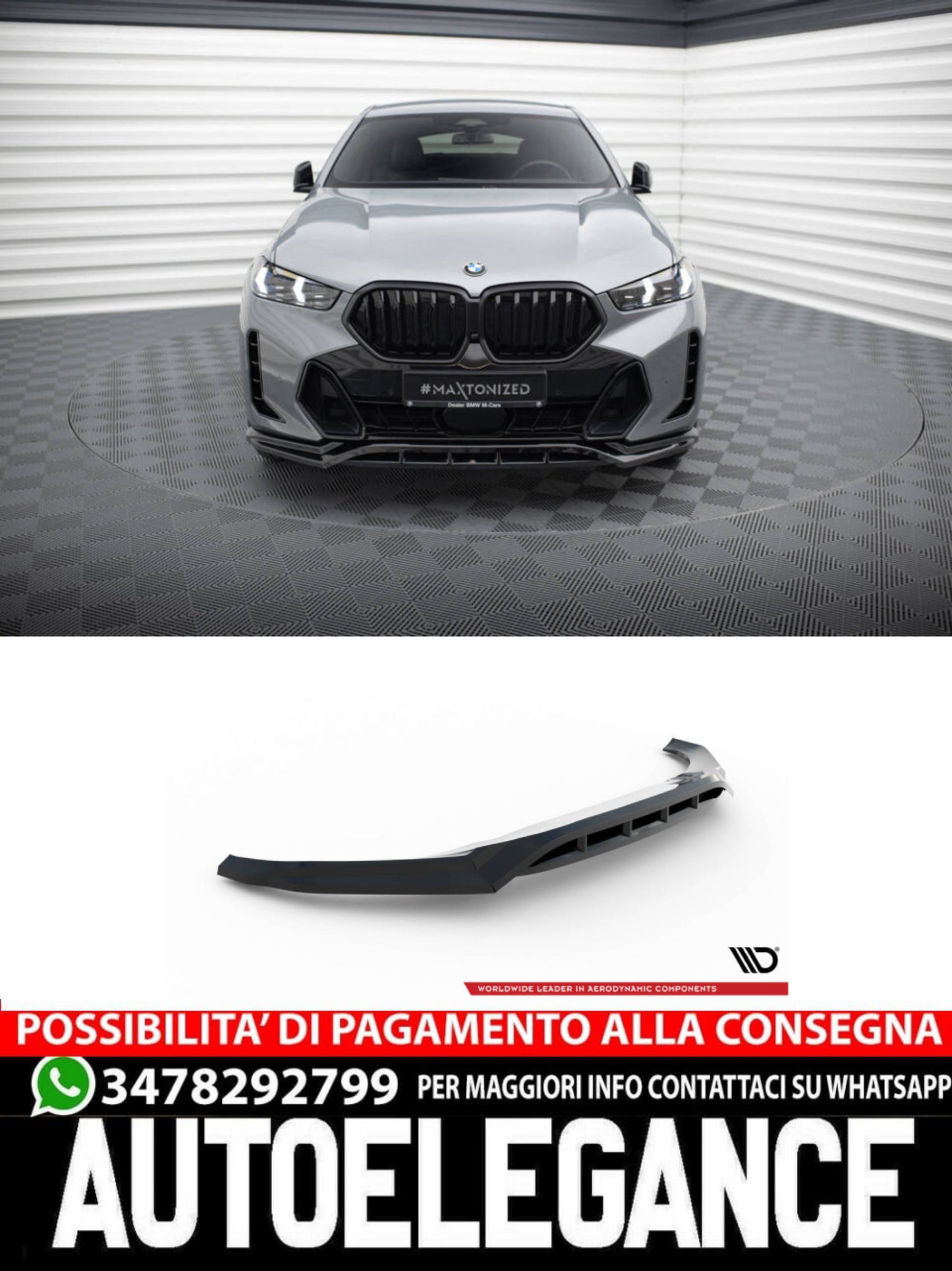 SPLITTER ANTERIORE compatibile per V.1 BMW X6 M-PACK G06 FACELIFT  (2023 - )