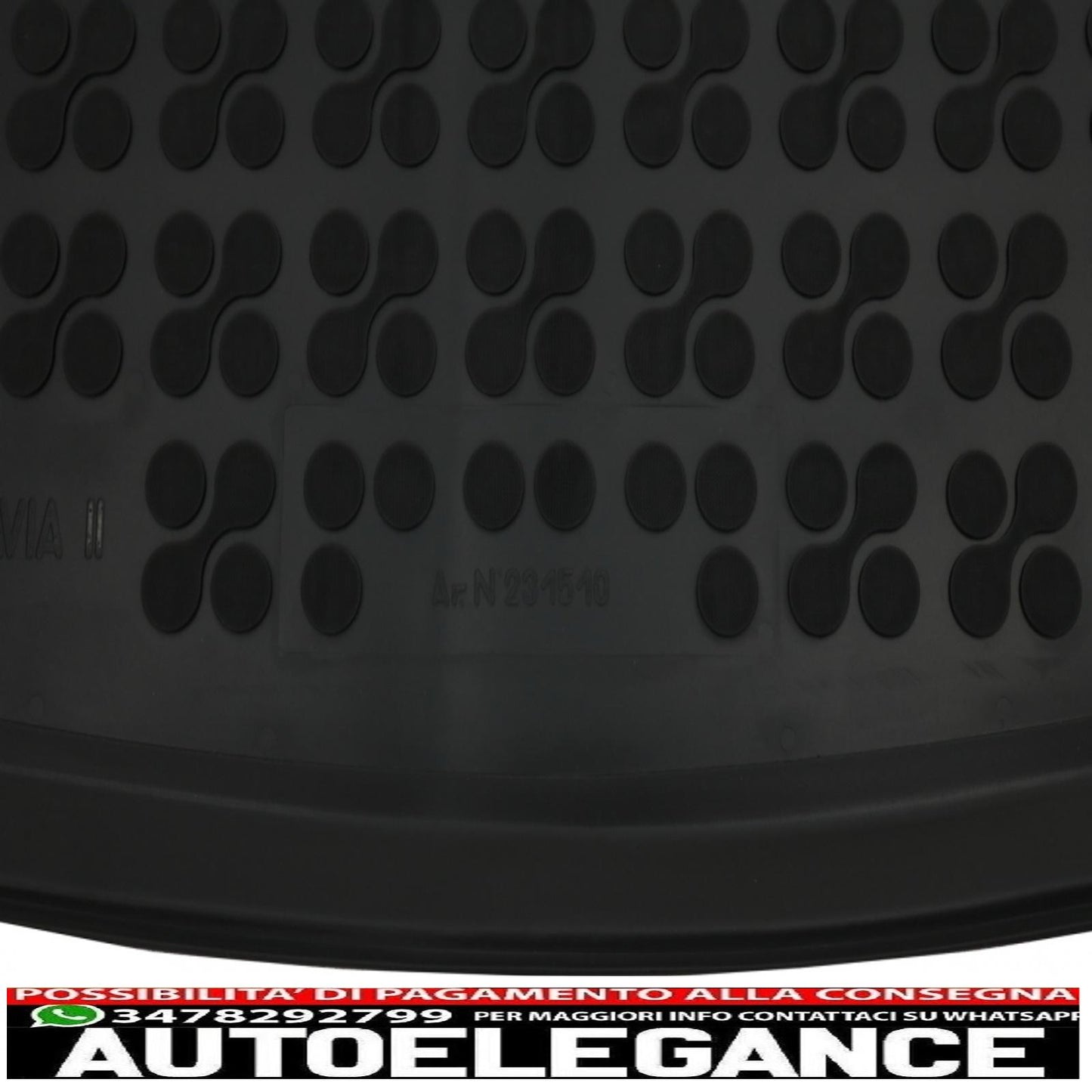 Black rubber boot mat suitable for skoda octavia ii 1z (2004-2013) sedan/liftback