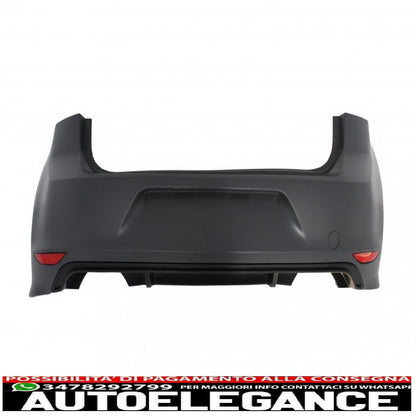 Rear bumper with full exhaust system suitable for vw golf 7 vii mk7 (2013-2017) r design 