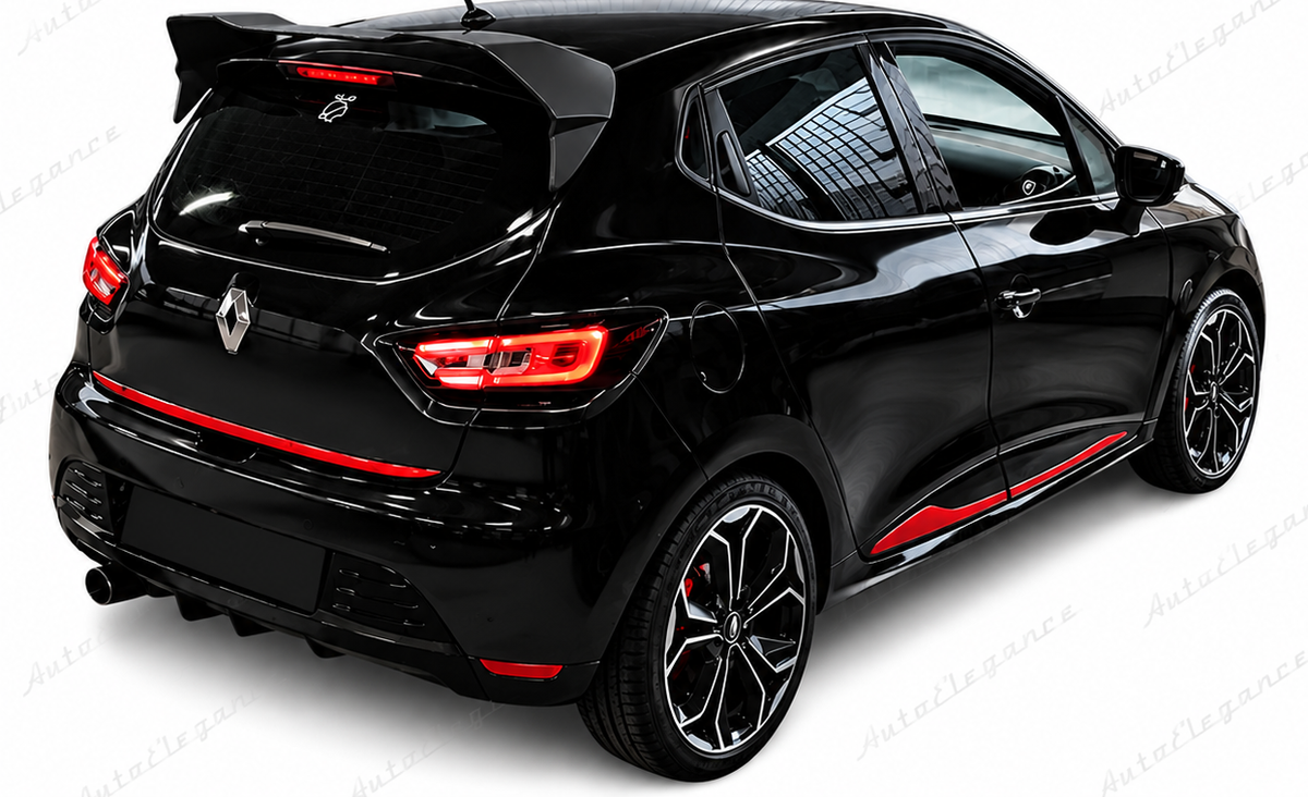 👉ART. 0112 SPOILER ADATTO PER RENAULT CLIO 4 IV STANDARD LOOK RS NERO LUCIDO👈
