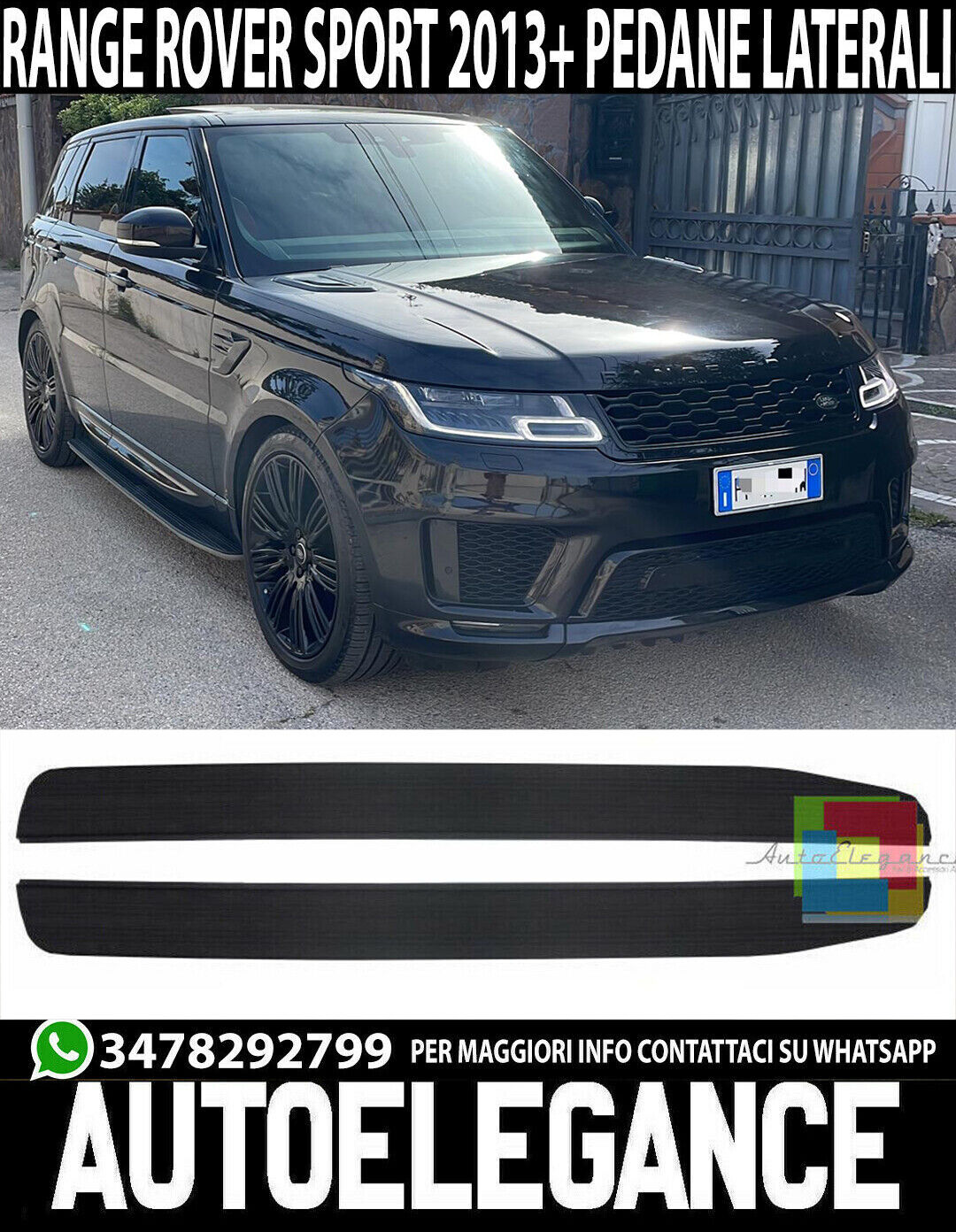 PEDANE LATERALI SOTTOPORTA RANGE ROVER SPORT 2013 IN POI TOP QUALITA' -.-