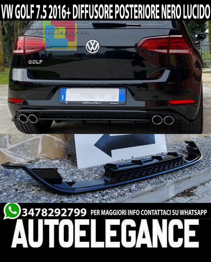 EXTRACTOR VW GOLF 7.5 VII 2016+ REAR DIFFUSER UNDER BUMPER R .V2