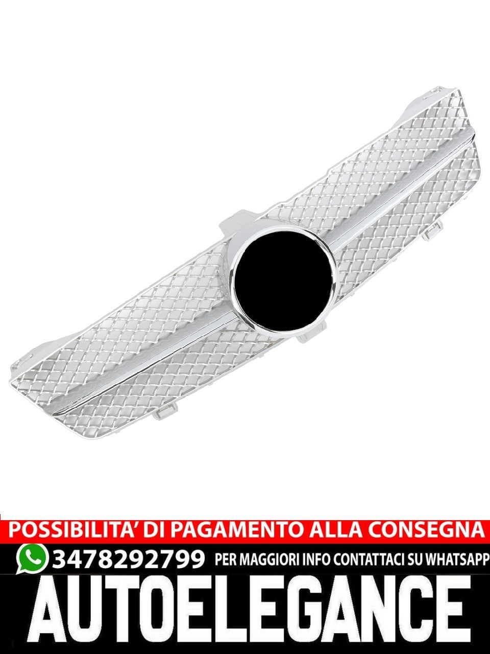 Griglia sportiva per Mercedes W219 CLS 2008-2010 cromata argento AMG LOOK