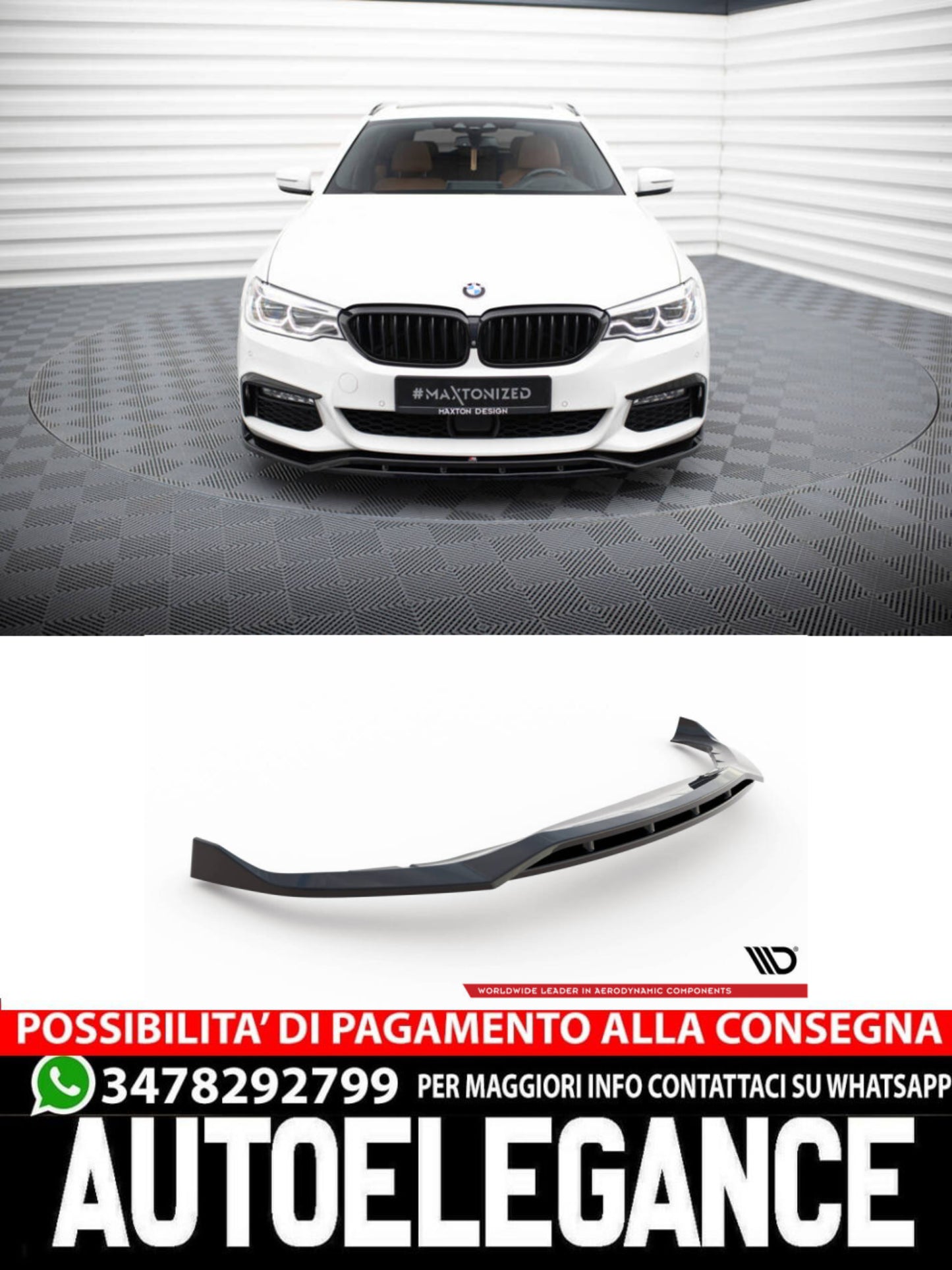 SPLITTER ANTERIORE adatto per V.3 BMW 5 M-PACK G30 / G31  (2017-2020)