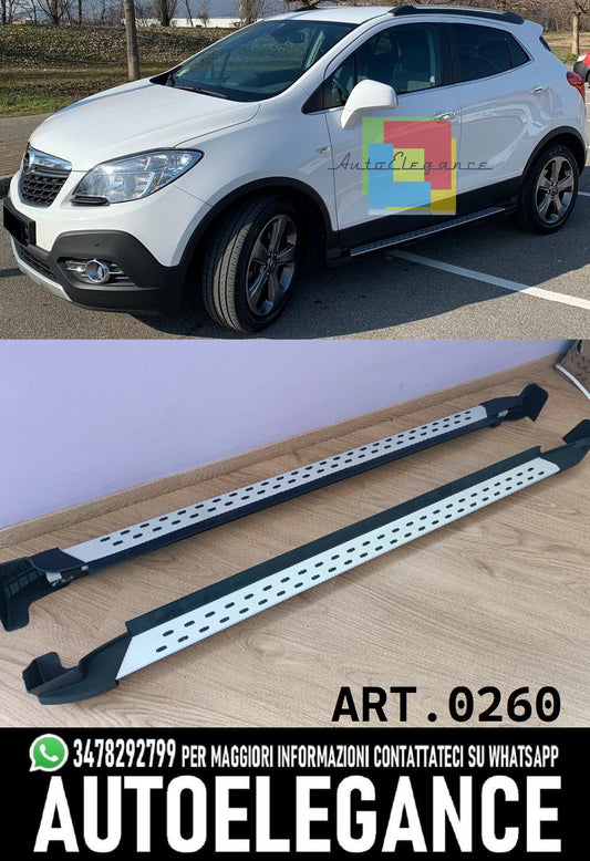 PEDANE LATERALI ADATTE A OPEL MOKKA / MOKKA X 2012+ SOTTO PORTA ANTISCIVOLO