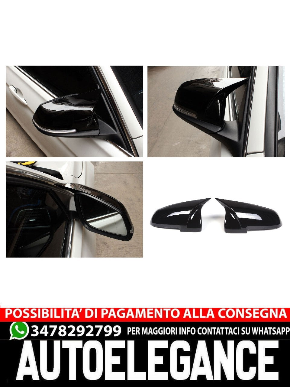 Calotte specchietti neri Sport per cambio Per BMW F10 F11 (LCI) F6 F12 F13 AUTOELEGANCERICAMBI