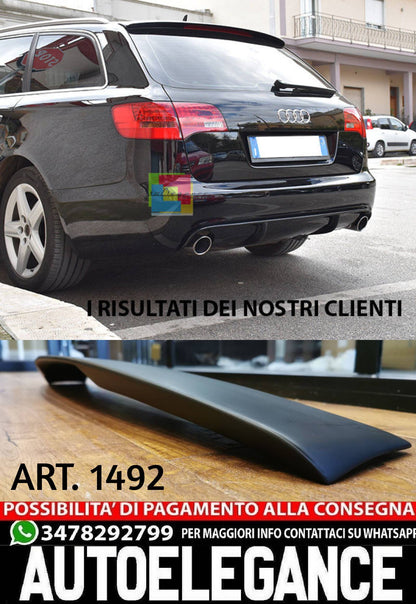 SPOILER TETTO ADATTO PER AUDI A6 C6 4F 2004-2011 LOOK S6 GREZZO