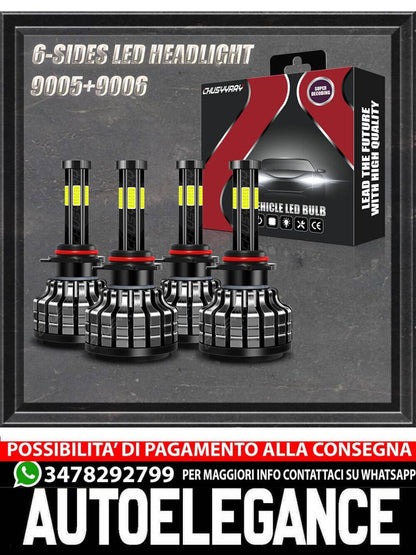 9005 9006 LED Headlight Kit Bulbs Combo 6000K High-Low Beam 