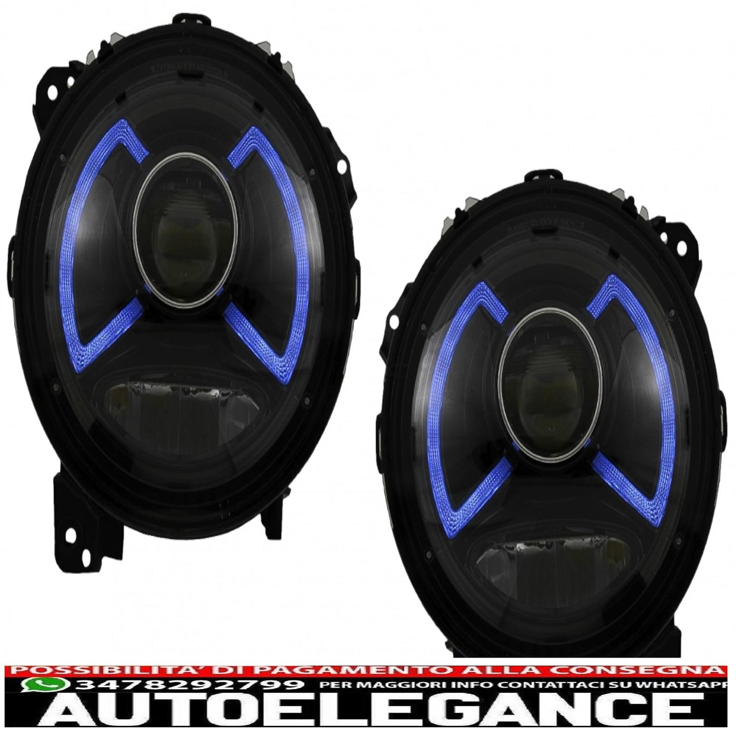 Full LED headlights suitable for Jeep Wrangler IV JL/JLU (2018-up) light bar. 