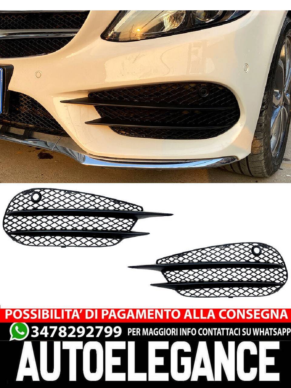 ADATTO PER MERCEDES W205 CLASSE C CON EQUIPAGGIAMENTI AMG (VOR FACELIFT) NSW ... AUTOELEGANCERICAMBI