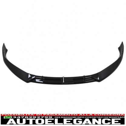 Front Bumper Spoiler Add-on Fit For Tesla Model S (2016-2020) 5 Door Liftback Sedan Piano Black 