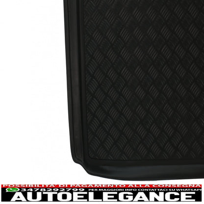 Tappetino per bagagliaio nero adatto alla variante VW Passat B8 (dal 2014 in poi) con ruota di scorta di dimensioni standard