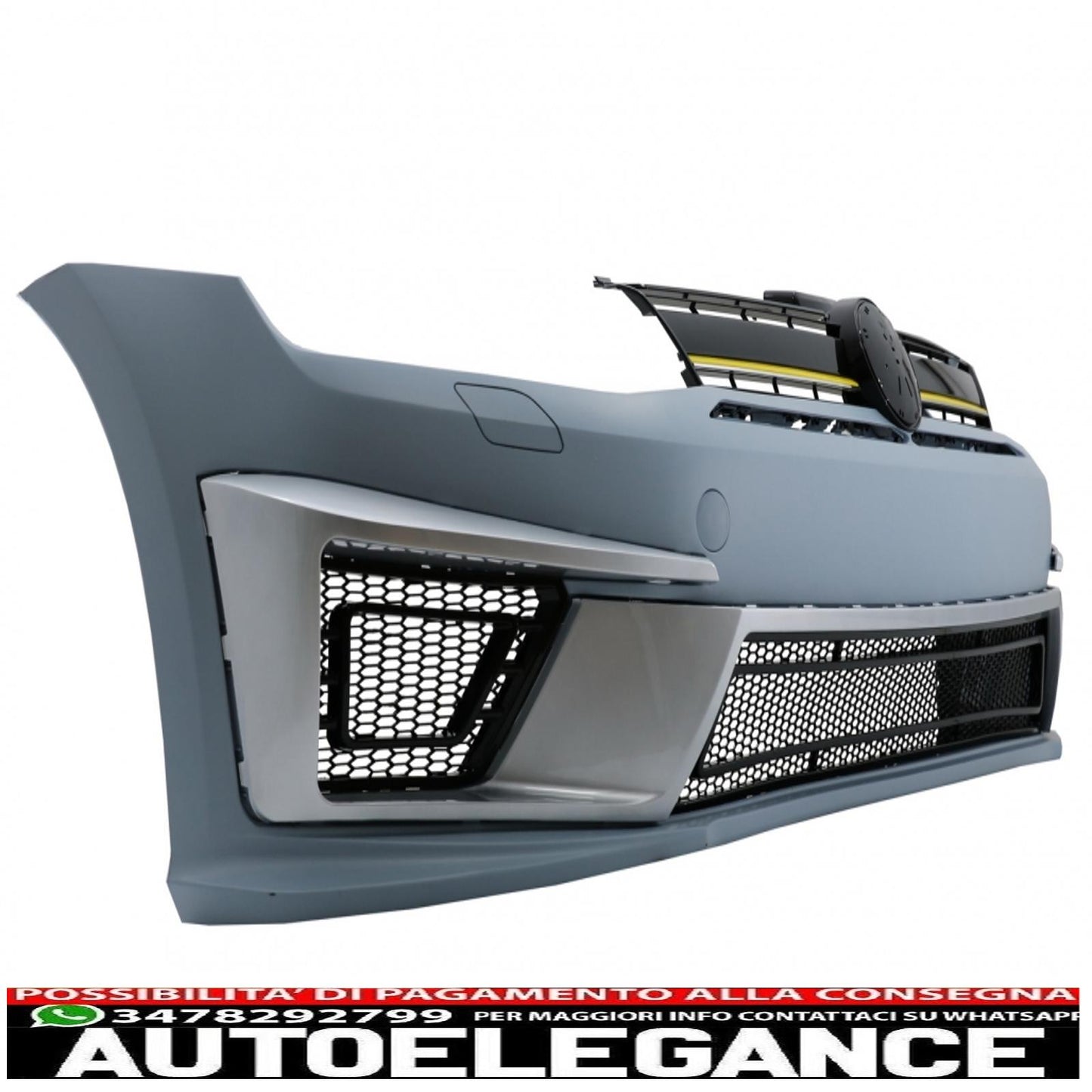 kit carrozzeria completo adatto per vw golf 7 vii 5g1 (2012-2017) design r400 con sistema di scarico completo e spoiler con alette sul tetto del parabrezza