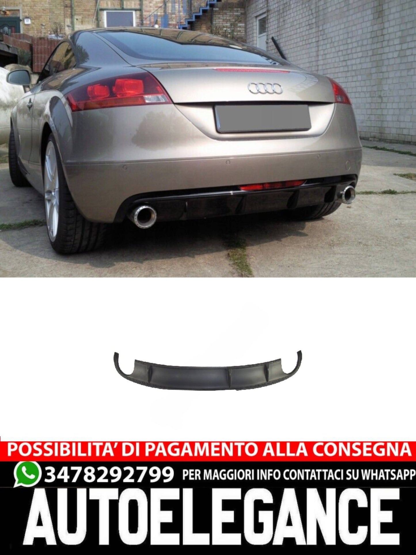 DIFFUSORE adatto per Audi TT 8J Coupé Cabrio 2006-2014