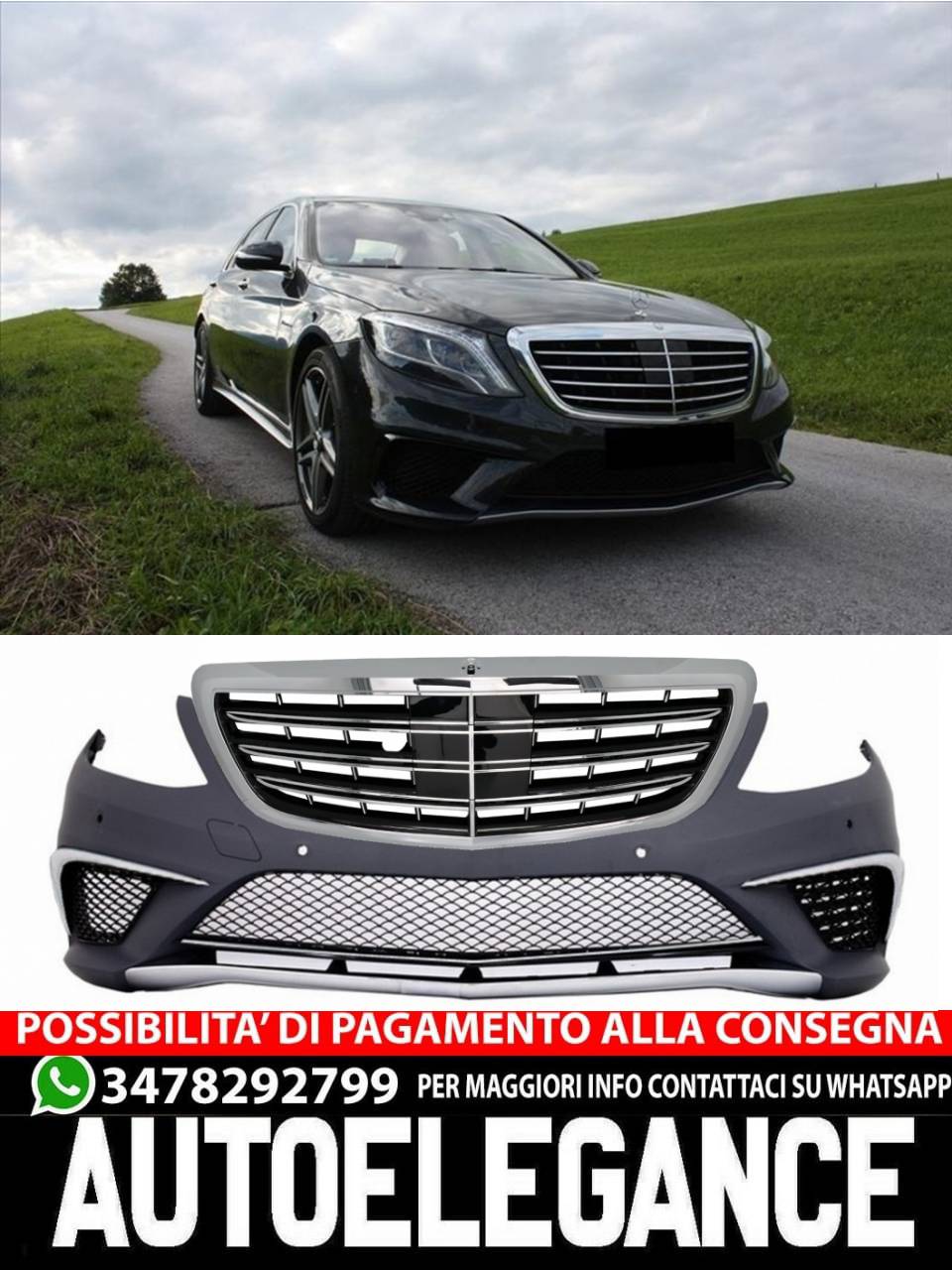 Paraurti anteriore adatto per Mercedes Classe S W222 (2013-06.2017) S63 Design