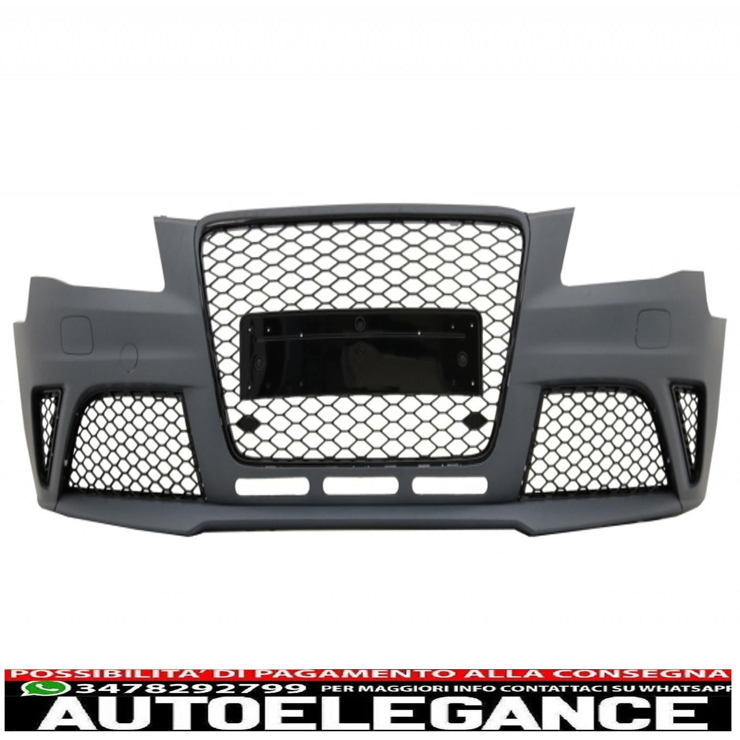 paraurti anteriore con diffusore a mantovana e terminali di scarico adatti per audi a4 b8 pre-facelift (2008-2011) design rs4