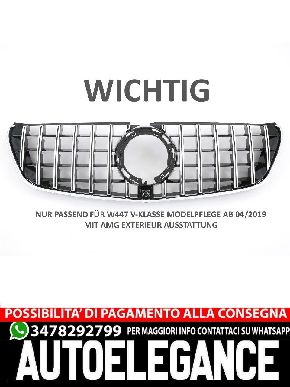 Sports grille for Mercedes W447 V-CLASS restyling + AMG LINE 