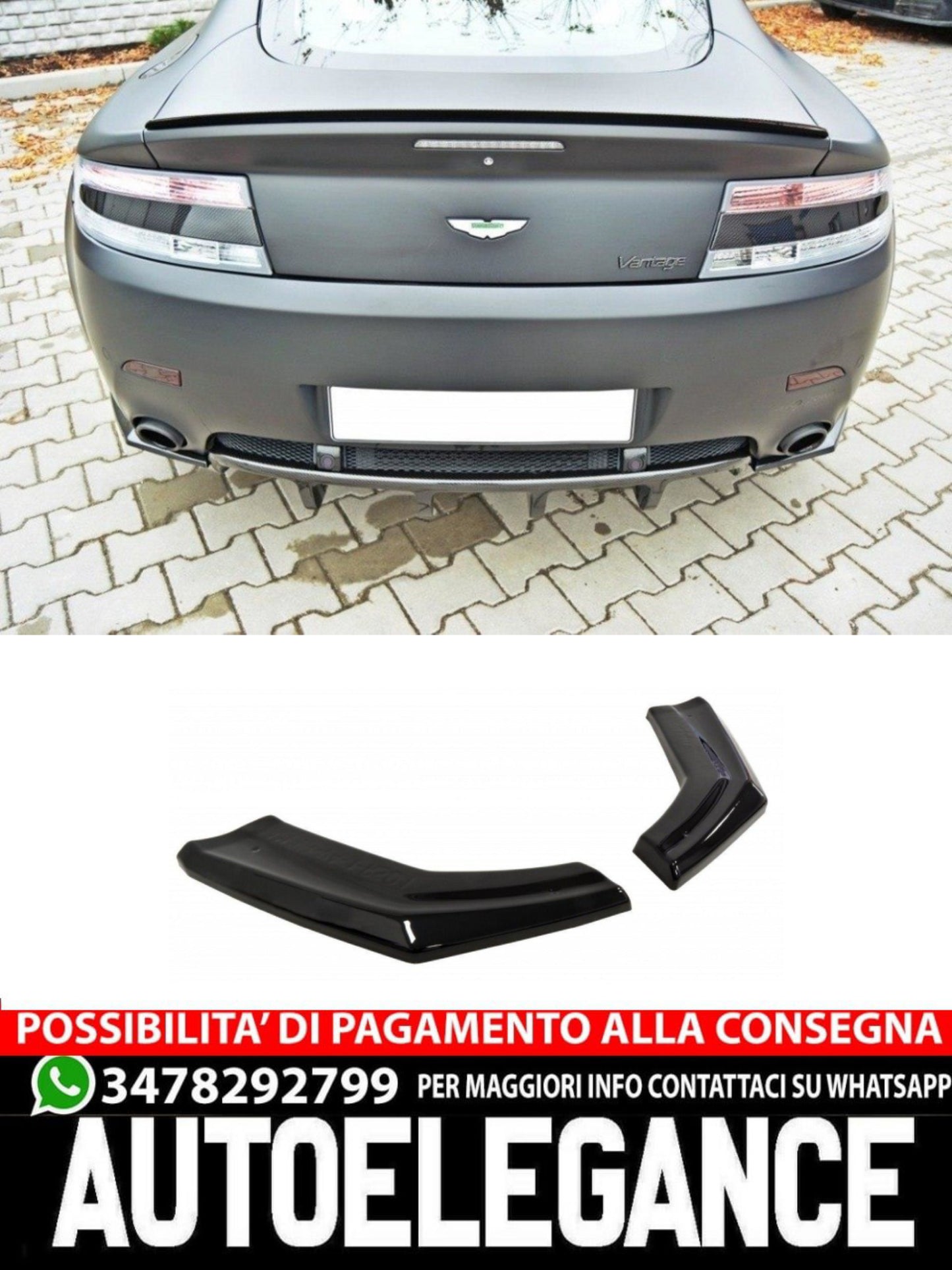 SPLITTER LATERALI POSTERIORI adatti per ASTON MARTIN V8 VANTAGE
