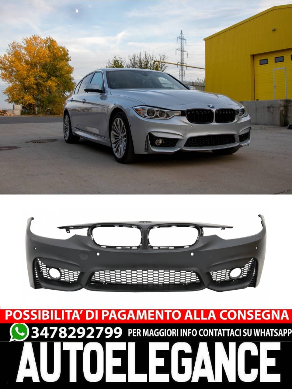 Paraurti anteriore adatto per BMW Serie 3 F30 F31 Non LCI e LCI (2011-2018)