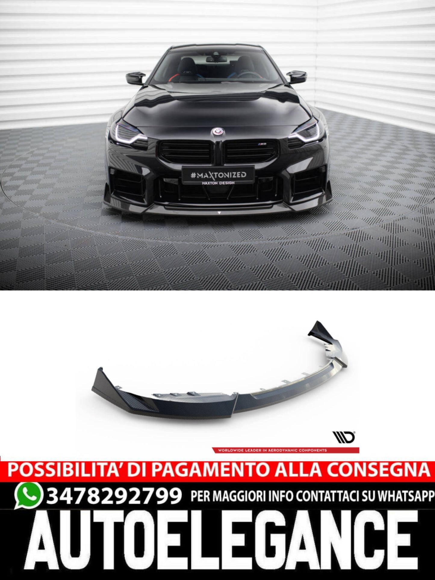 SPLITTER ANTERIORE CARBONIO compatibile per V.1 BMW M2 G87  (2023 - )