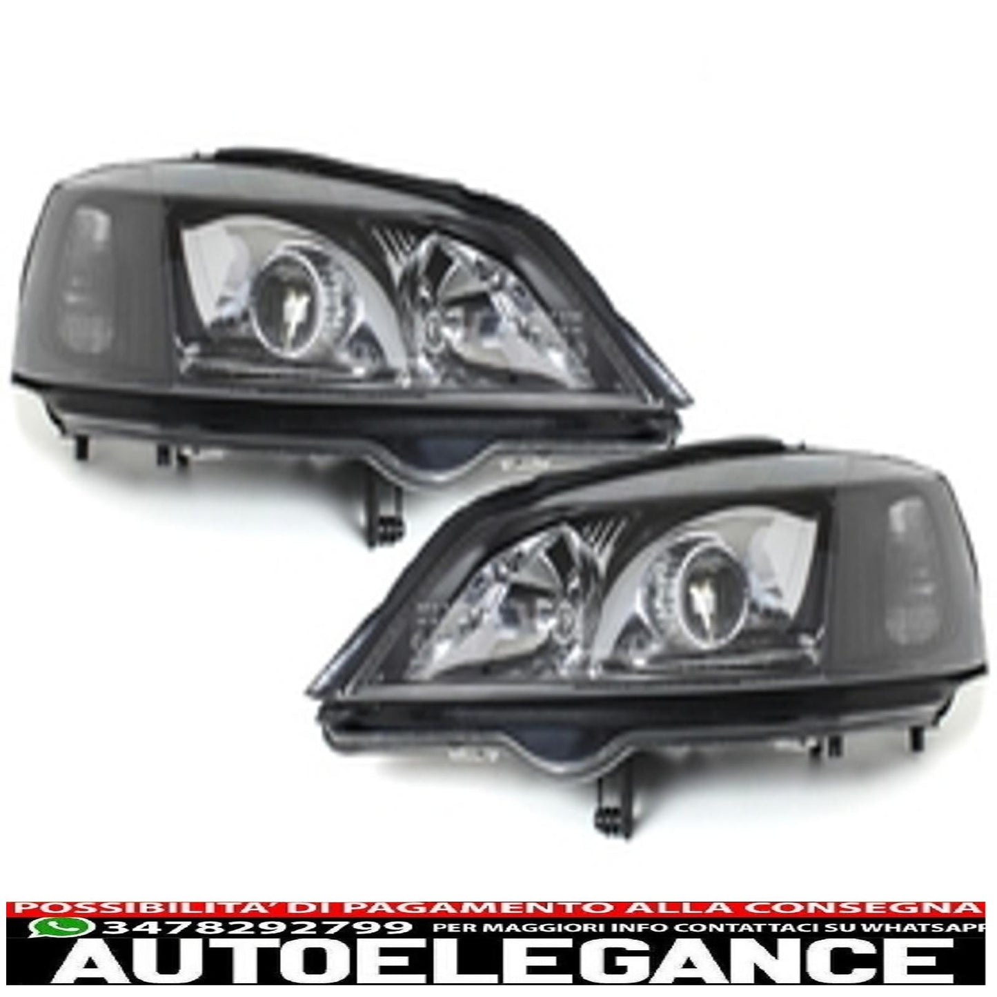 headlights suitable for opel astra g (1998-2004) black