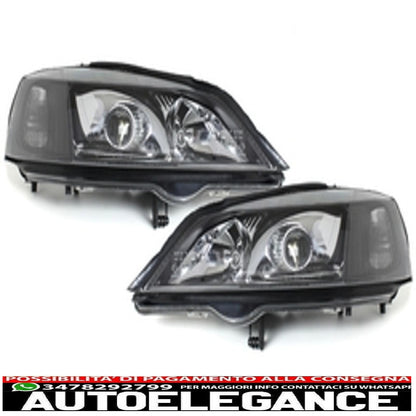headlights suitable for opel astra g (1998-2004) black