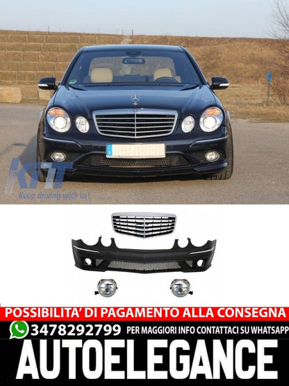 Front bumper suitable for Mercedes W211 E-Class (2006-2009) and grille 