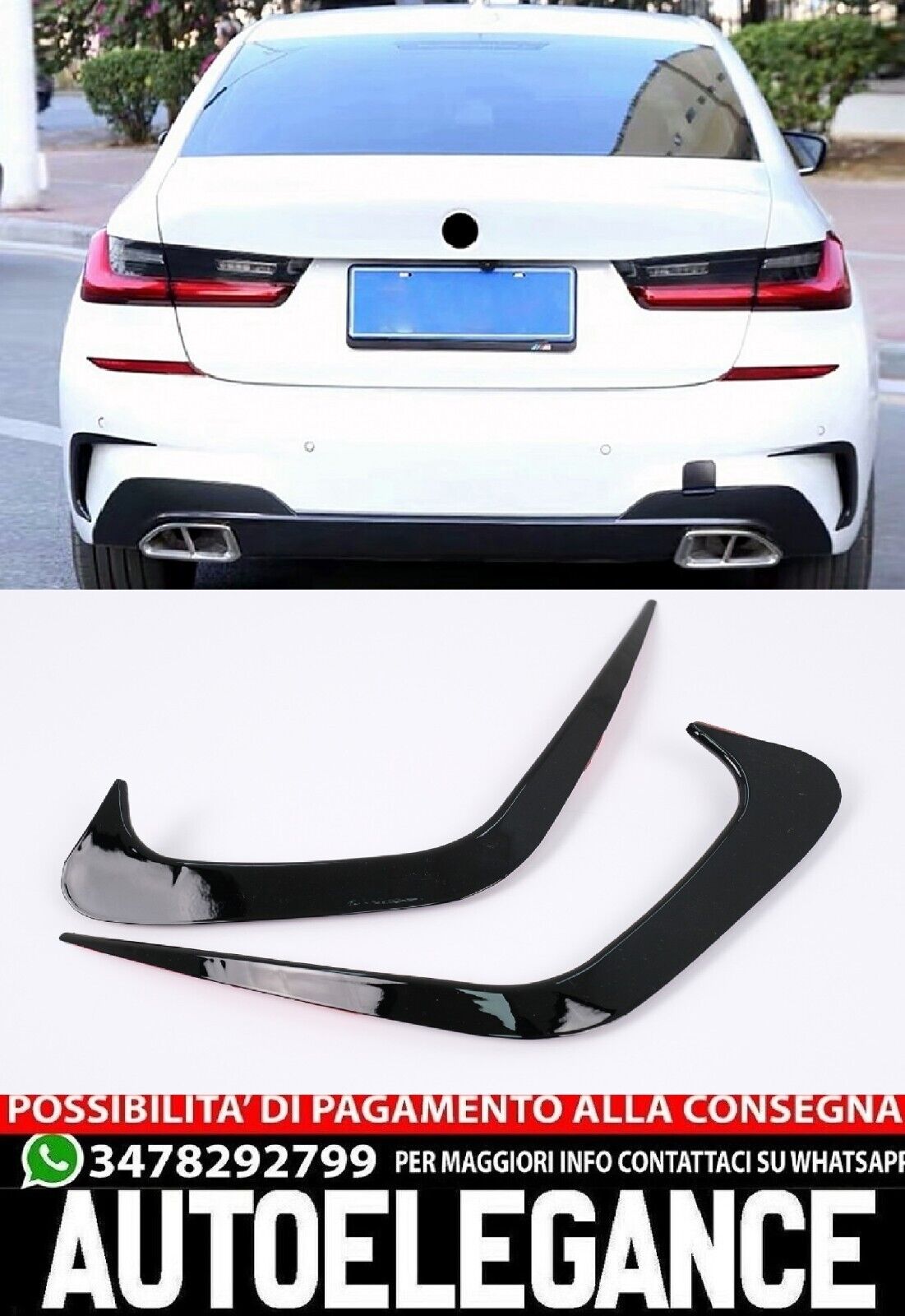 Flaps Side Fins Flics suitable for BMW 3 Series G20 G21 G28 M-Sport (2018-up) 