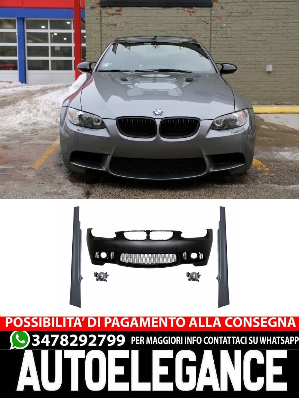 Front Bumper with Fog Lights and Projectors for BMW 3 Series E92 2006-2009 