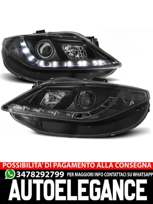 FARI ANTERIORI DAYLIGHT NERO ADATTI per SEAT IBIZA 6J 06.08-12