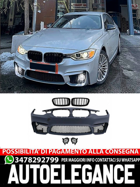 Front bumper suitable for BMW 3 Series F30 F31 (2011-2019) with grilles