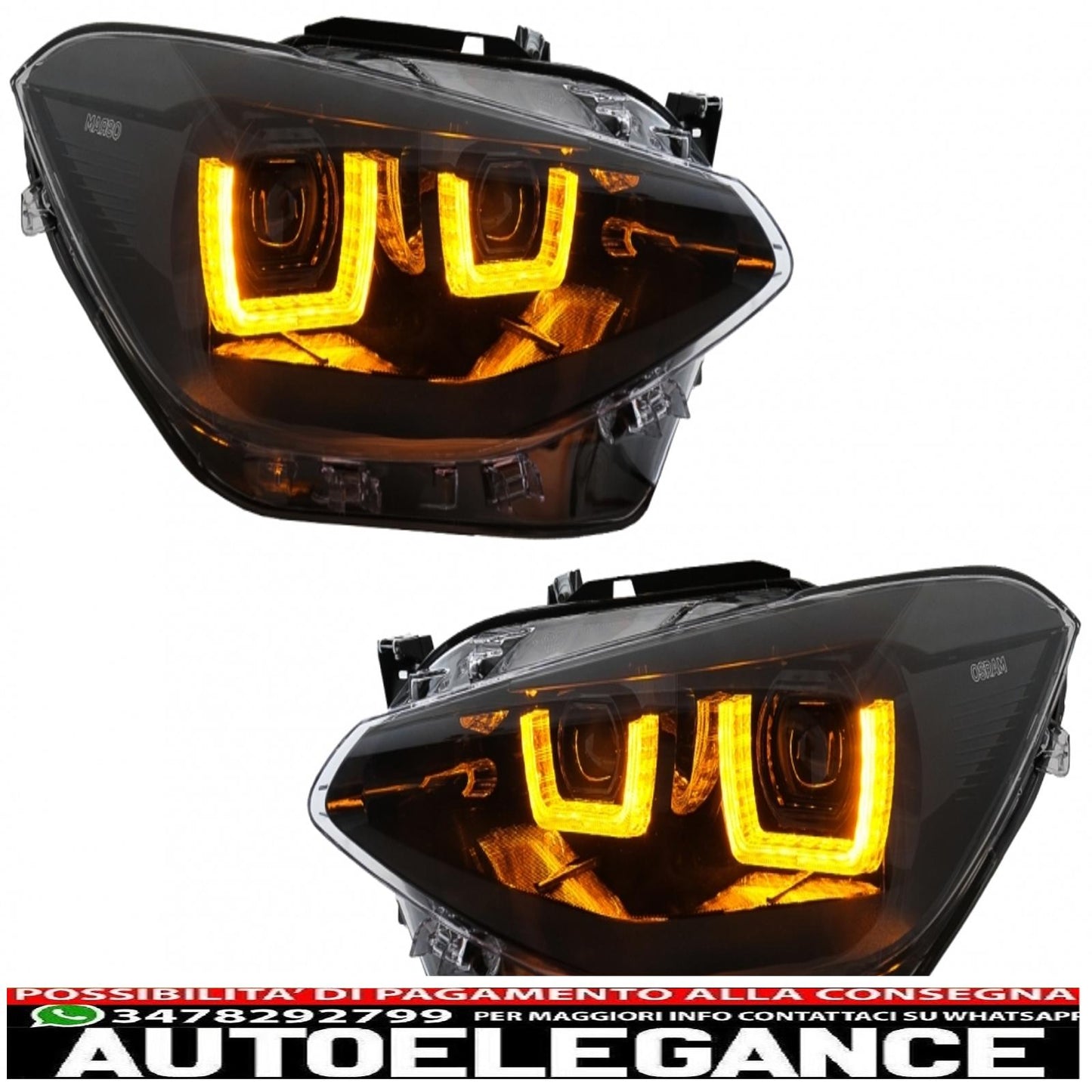 osram ledriving full led headlights suitable for bmw serie 1 f20 f21 (06.2011-03.2015) with direction indicators on the mirrors osram full ledriving dynamic sequential cornering lights