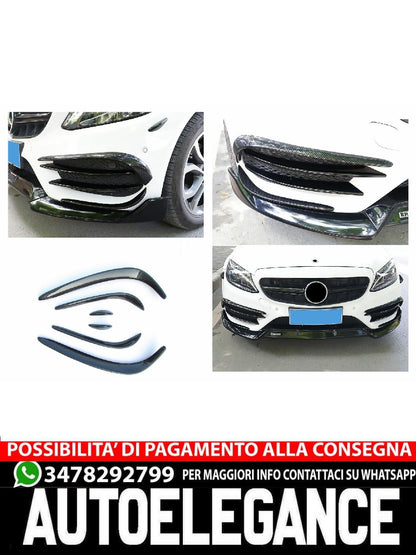 SPOILER ANTERIORE AERO FLAPS ADATTO PER MERCEDES W205 CLASSE C AMG LINE