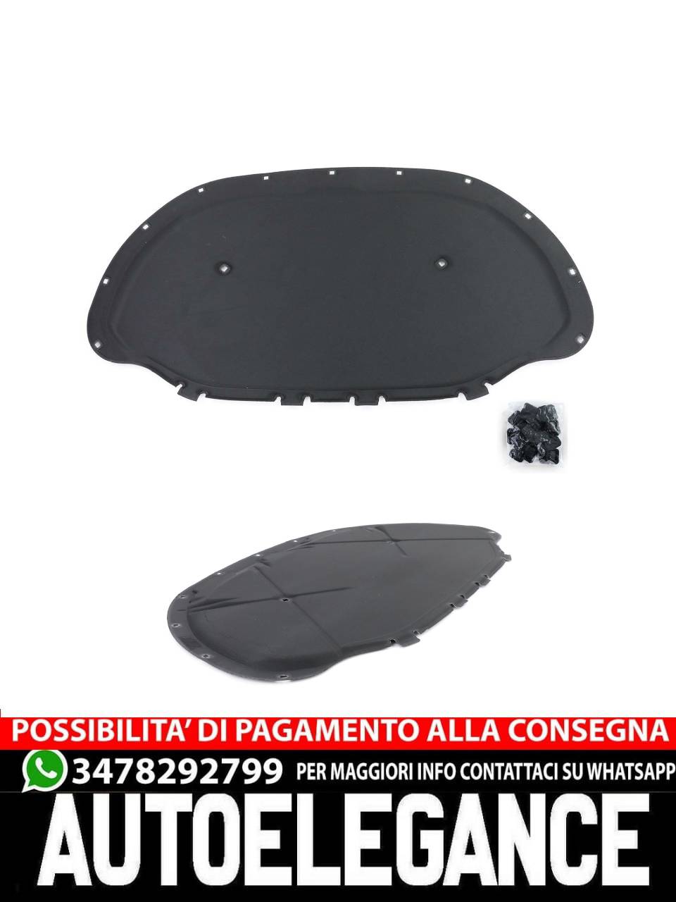 Bonnet insulation mat with clips for Skoda Octavia III 5E from 2012-