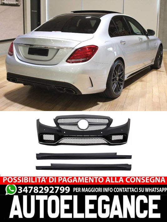 Front Bumper Suitable for Mercedes C-Class W205 S205 (2014-2018) C63 Design 