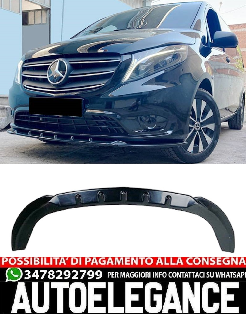 SPLITTER ANTERIORE ADATTO PER MERCEDES VITO W447 2014+