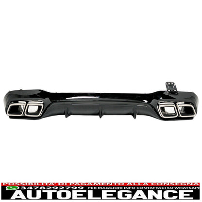 Paraurti Diffusore Terminali Cromati per Mercedes E W213 Sport Line 16-19 E63 Look-mostra il titolo originaleTesto originaleStoßfänger Diffusor Chrom Endrohre für Mercedes E W213 Sport Line 16-19 E63 Look