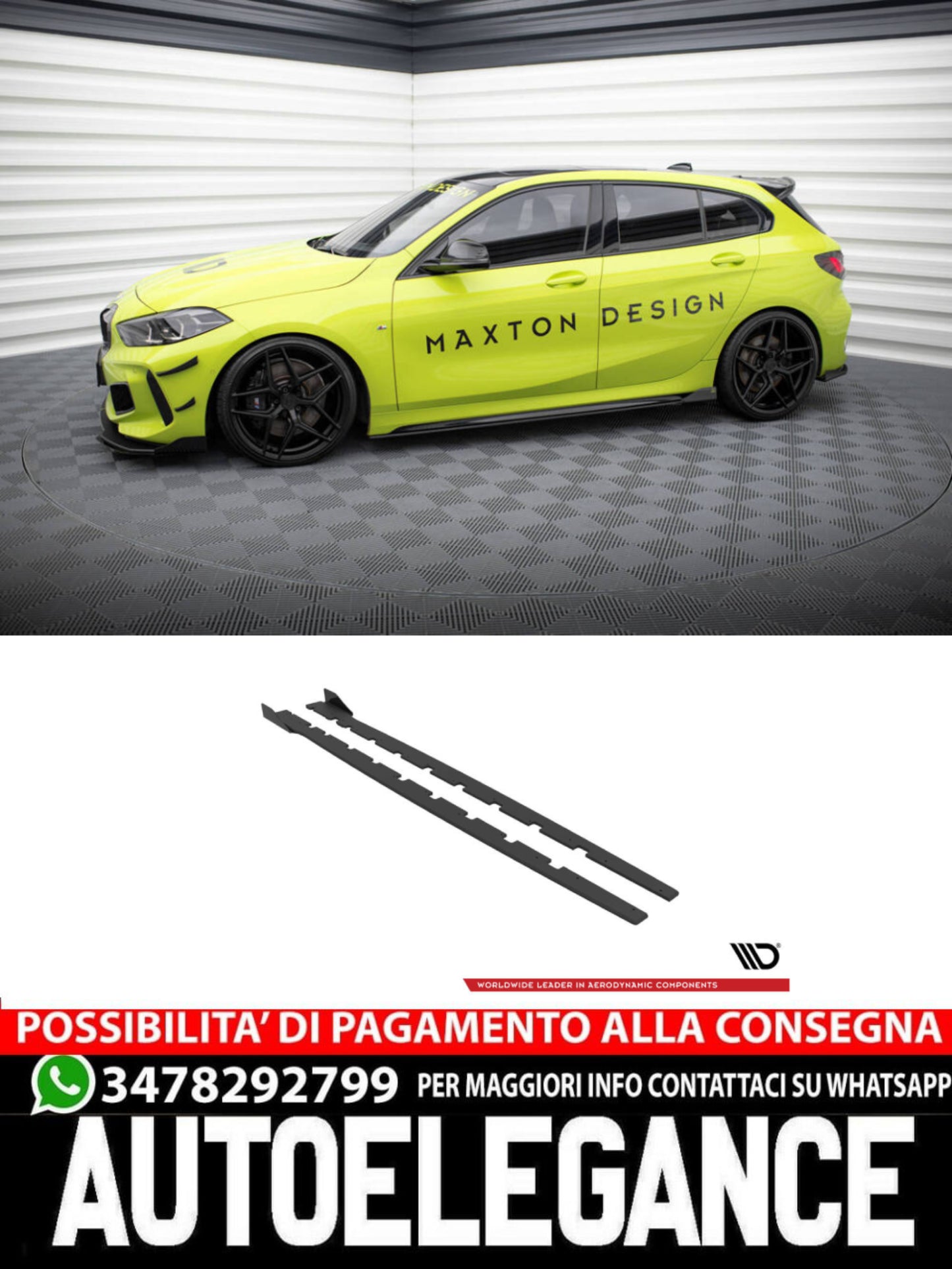 STREET PRO MINIGONNE LATERALI+ ALETTE adatte per BMW 1 F40 M-PACK / M135I  (2019 - )