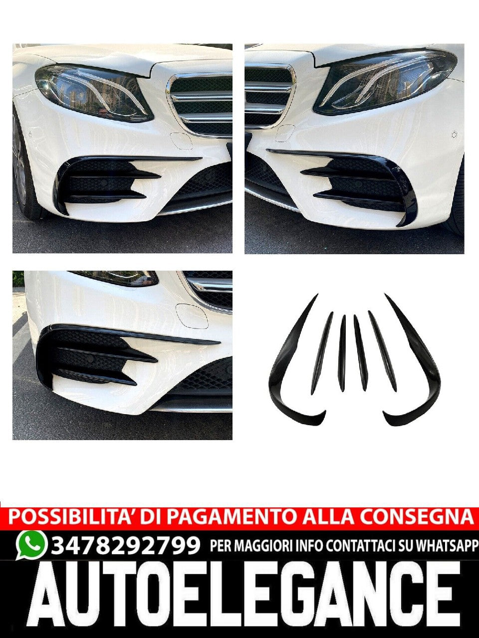 ADATTO PER MERCEDES W213 A238 CLASSE E AMG LINE (VOR FACELIFT) AERO FLAPS