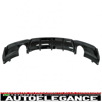 spoiler paraurti posteriore mantovana diffusore doppia uscita per scarico singolo adatto per bmw serie 3 f30 f31 (2011-2019) m design nero pianoforte