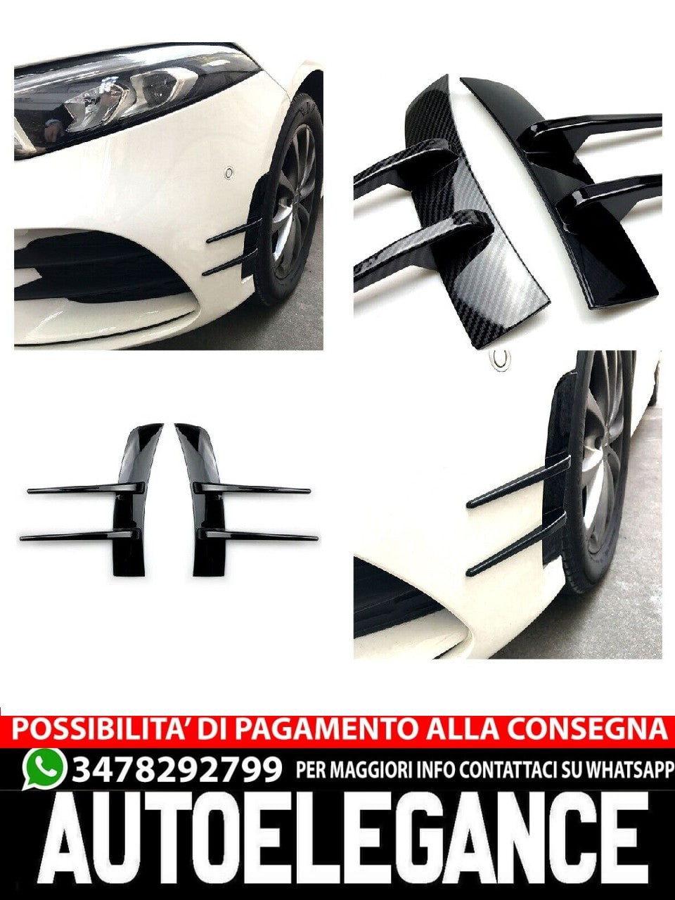 Per MERCEDES W177 CLASSE A AMG OTTICA ASPIRAZIONE VENTILAZIONE SPOILER ANTERIORE