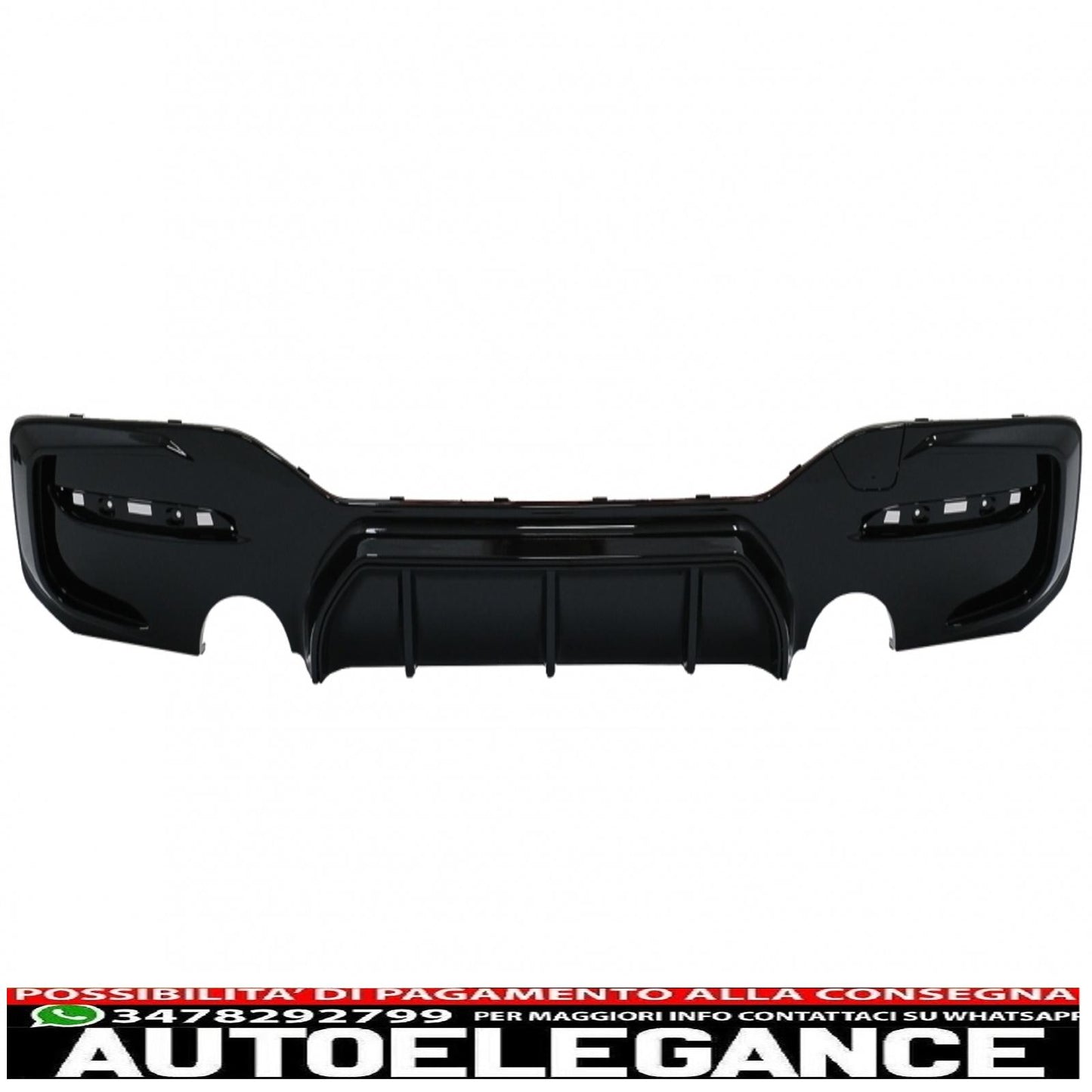 spoiler paraurti posteriore mantovana diffusore doppia uscita singola adatto per bmw serie 1 f20 f21 lci (2015-2019) nero pianoforte