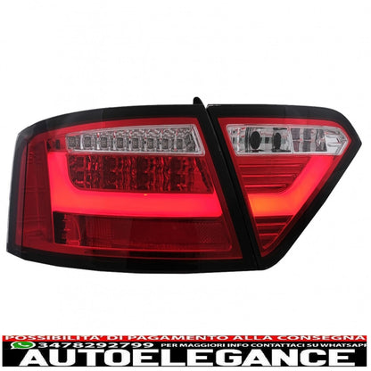 led rear lights suitable for audi a5 8t coupe cabrio sportback (2007-2009) transparent red