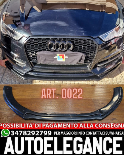 SPLITTER ADATTO PER AUDI A6 4G C7 RS6 2011-2018 LOOK NERO LUCIDO DESIGN SPORTIVO